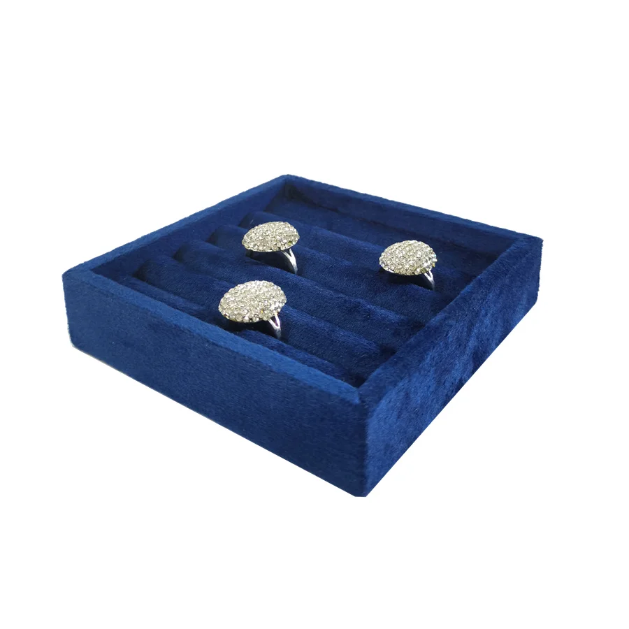 11*11Cm Velvet Ring Tray Jewelry Display Storage Earrings Rings Packaging Case High Quality Velvet Organizer