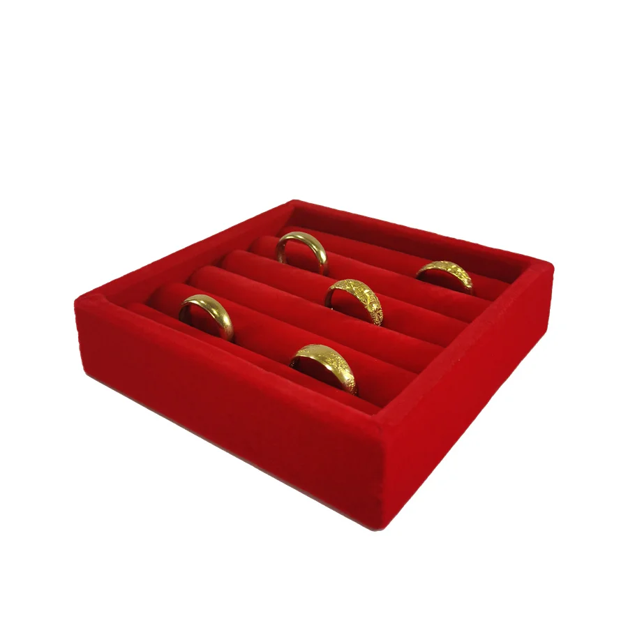 11*11Cm Velvet Ring Tray Jewelry Display Storage Earrings Rings Packaging Case High Quality Velvet Organizer