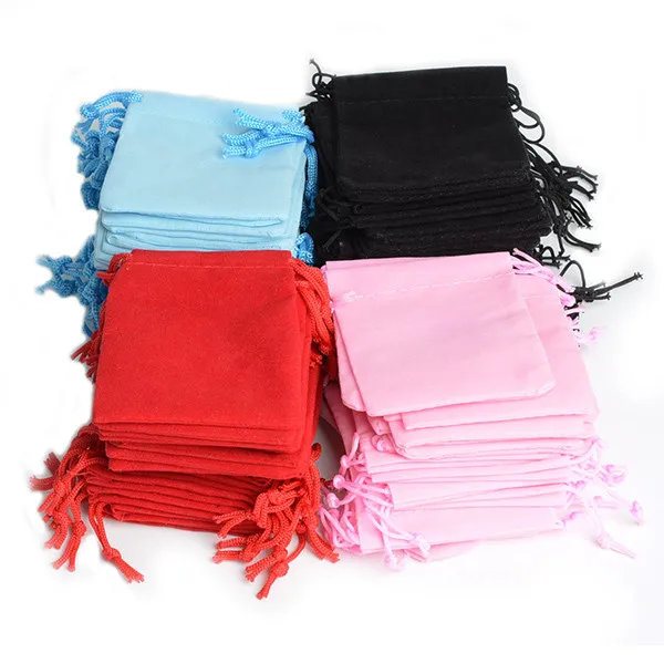 5x7cm Velvet Bag Drawstrings Pouches Small size Jewelry Gift Display Packing Bags Pouch Velvet Wholesale Custom 100Pcs