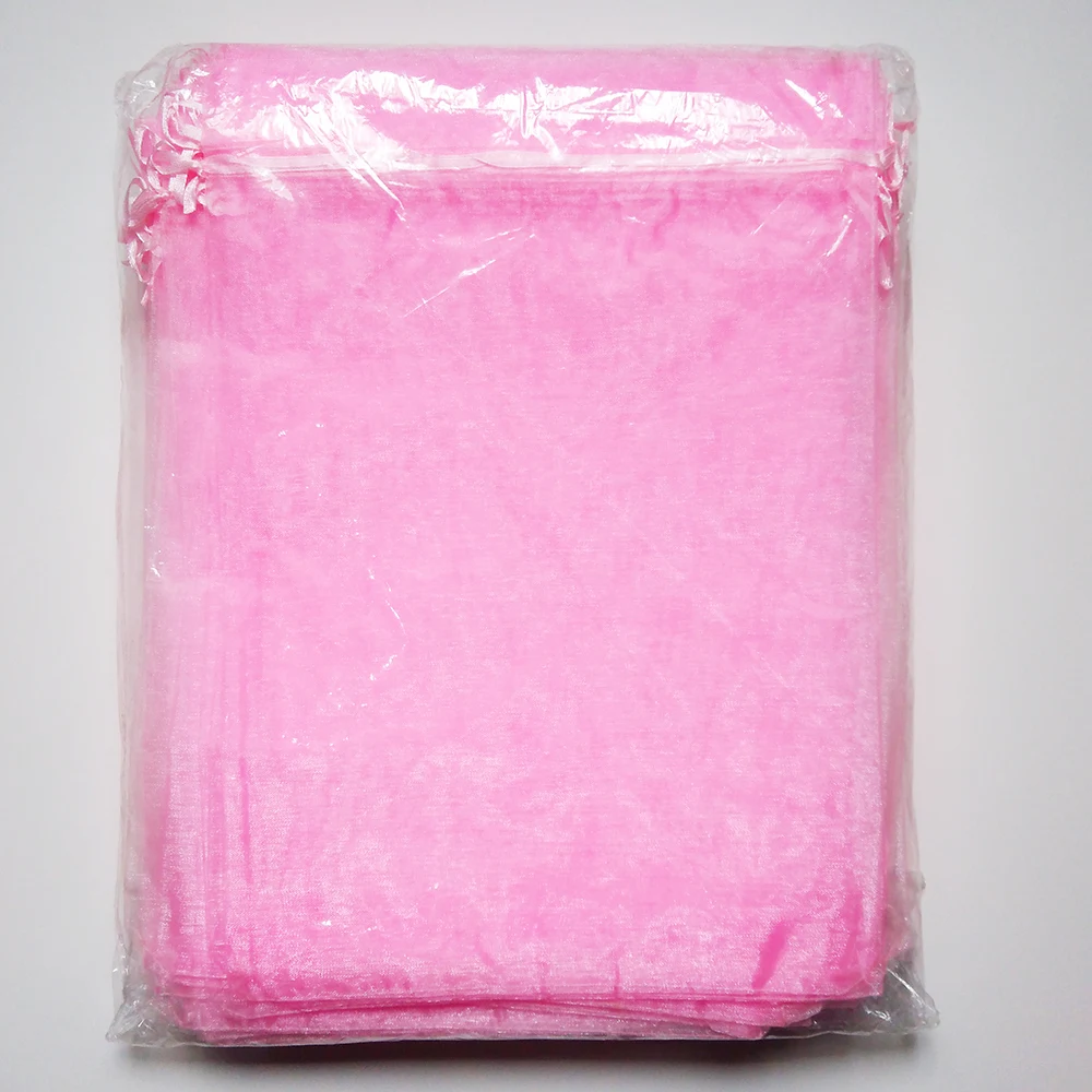 Hot 50pcs Jewelry Bags 17x23 20x30 25x35 30x40cm Wedding Christmas Gift Organza Bag Jewelry Packaging Display & Jewelry Pouches