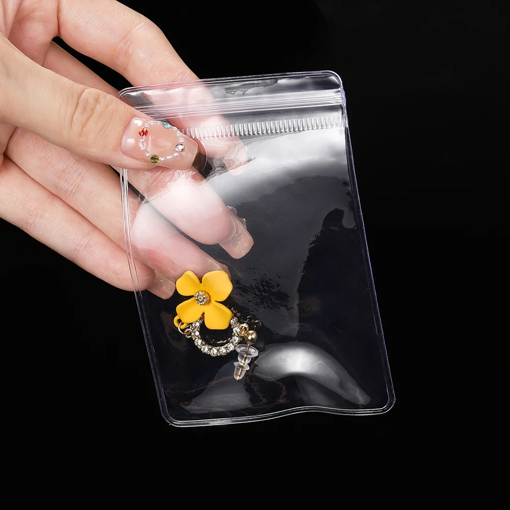 10-50pcs Thicken PVC DIY Jewelry Package Bags Transparent Anti-Oxidation Organizer Display Necklace Storage Self Sealing Pouches