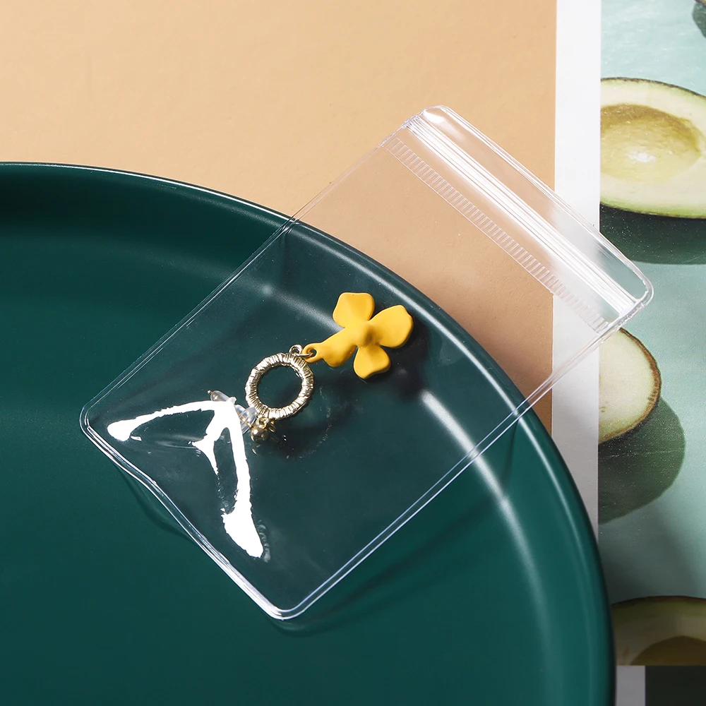 10-50pcs Thicken PVC DIY Jewelry Package Bags Transparent Anti-Oxidation Organizer Display Necklace Storage Self Sealing Pouches