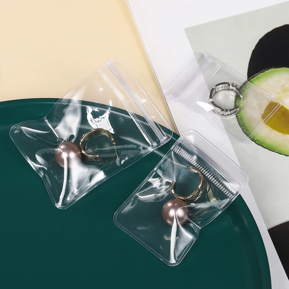 10-50pcs Thicken PVC DIY Jewelry Package Bags Transparent Anti-Oxidation Organizer Display Necklace Storage Self Sealing Pouches