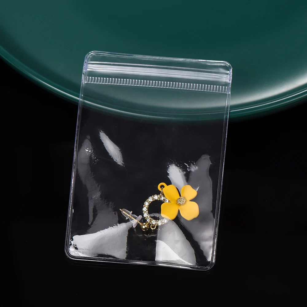 10-50pcs Thicken PVC DIY Jewelry Package Bags Transparent Anti-Oxidation Organizer Display Necklace Storage Self Sealing Pouches