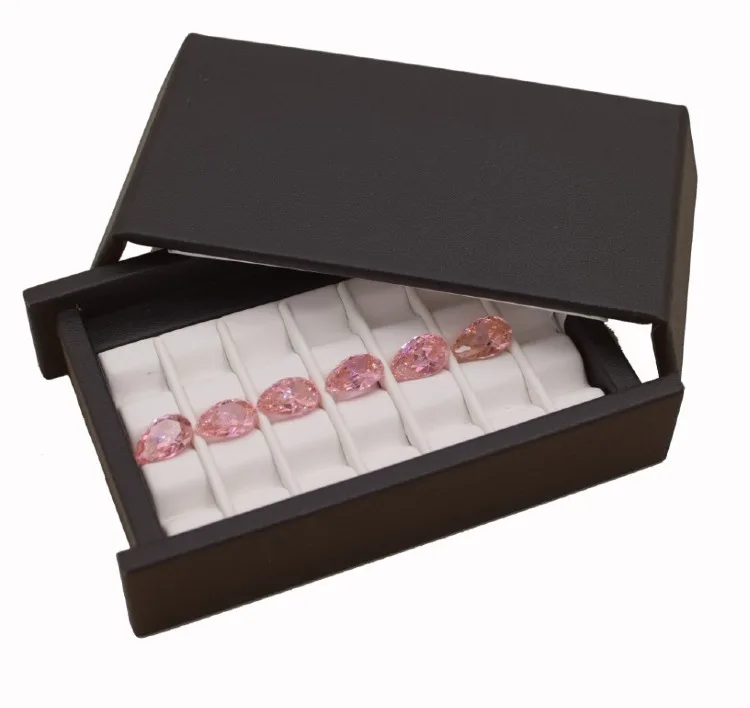 Jewelry Gems Carry Travel Display Box Show Gemstone Organizer Holder Loose Diamond Presenting Stand Tray Gem Stone Storage Case