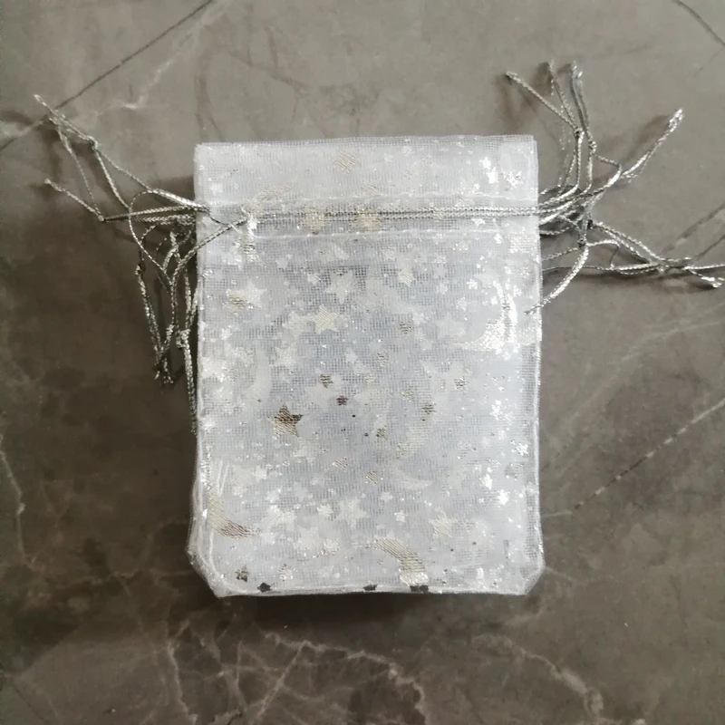 1000pc Star Moon Organza Gift Bags Small Bag for Jewelry Pouch Mini Sachet Drawstring Storage Bag Jewelry Packaging Display Bags