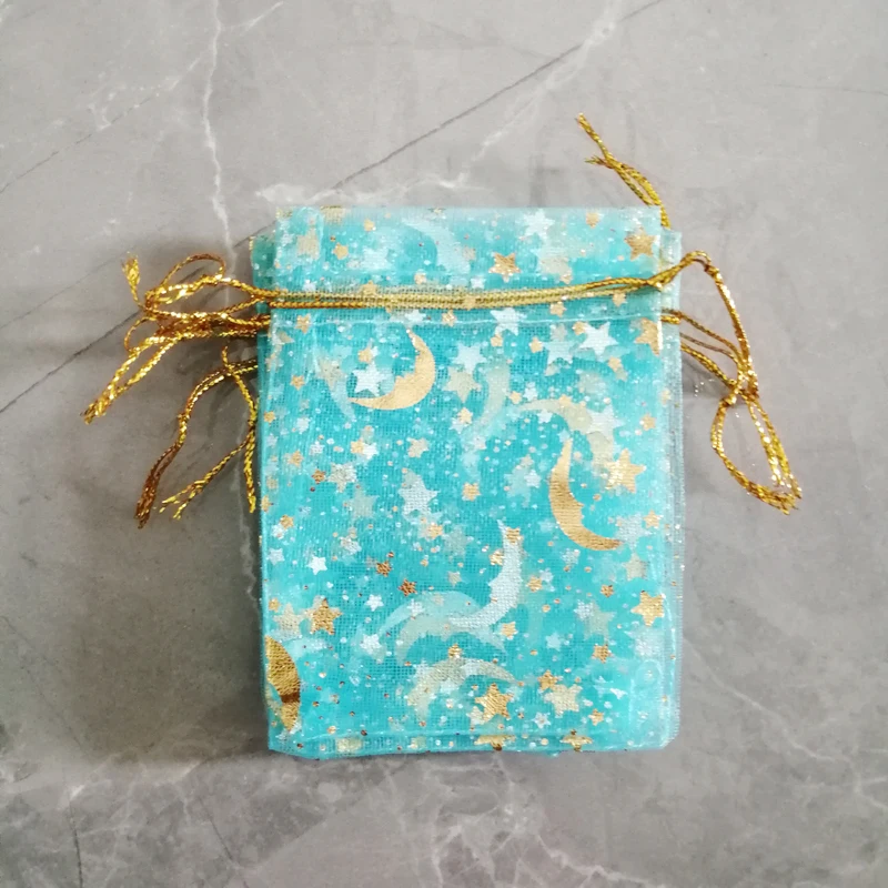 1000pc Star Moon Organza Gift Bags Small Bag for Jewelry Pouch Mini Sachet Drawstring Storage Bag Jewelry Packaging Display Bags