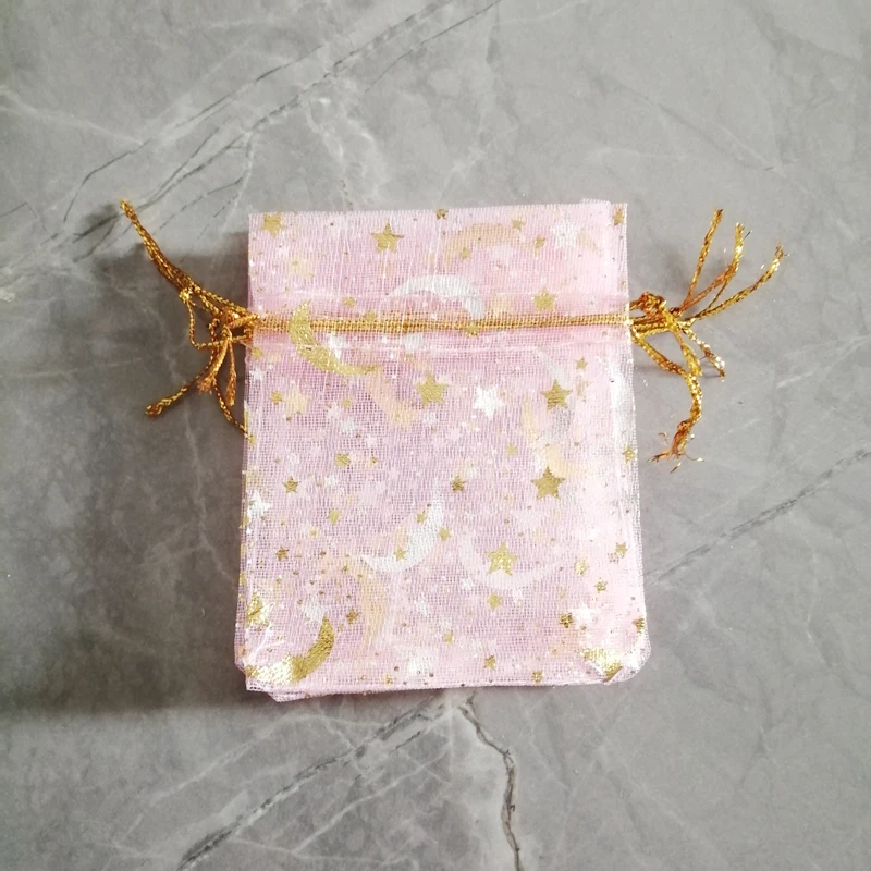 1000pc Star Moon Organza Gift Bags Small Bag for Jewelry Pouch Mini Sachet Drawstring Storage Bag Jewelry Packaging Display Bags