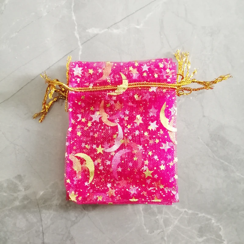 1000pc Star Moon Organza Gift Bags Small Bag for Jewelry Pouch Mini Sachet Drawstring Storage Bag Jewelry Packaging Display Bags
