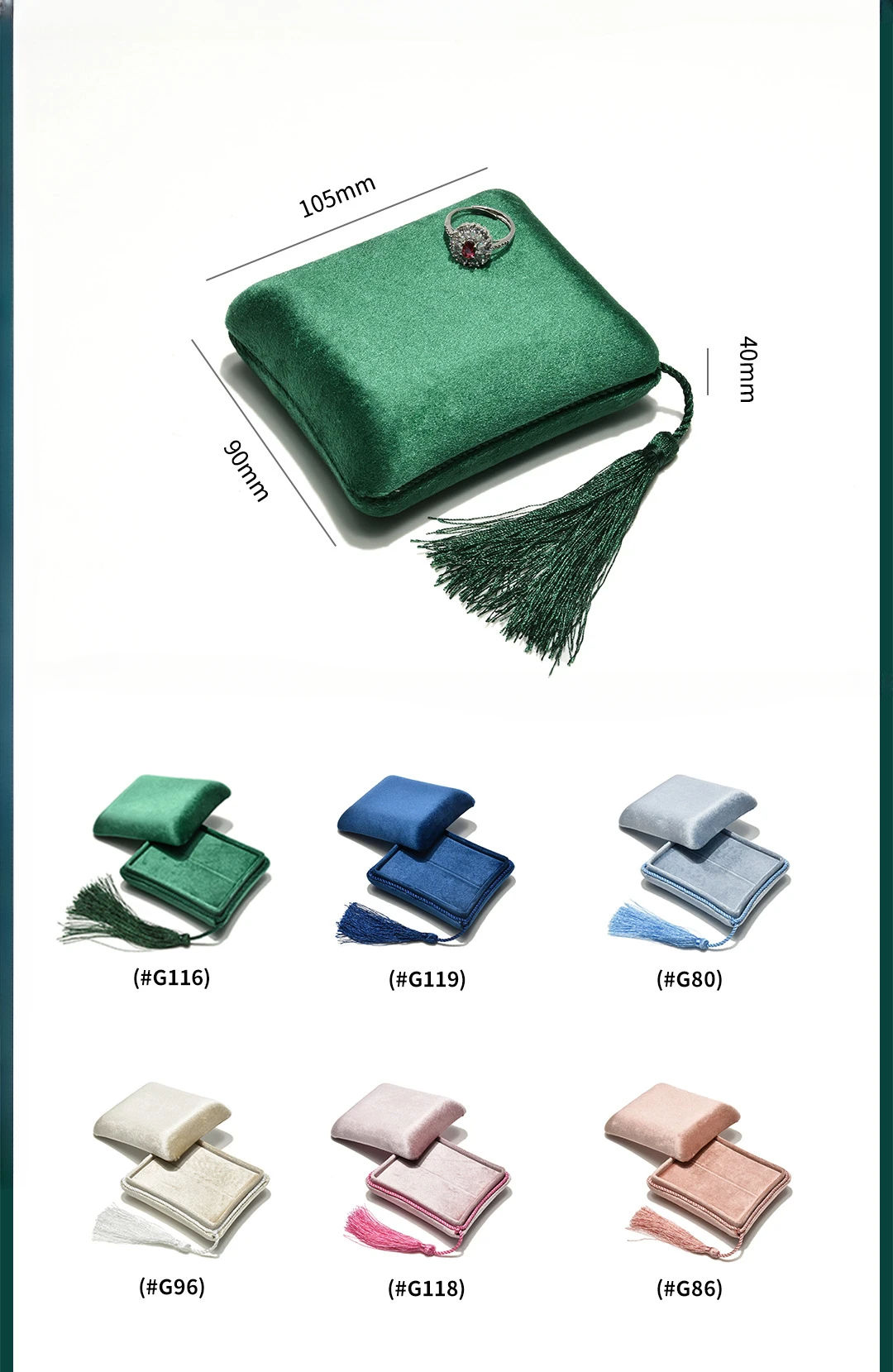 Velvet Tassel Jewelry Ring Earrings Portable Necklace Box Velvet Display Box Jewelry Storage Packaging