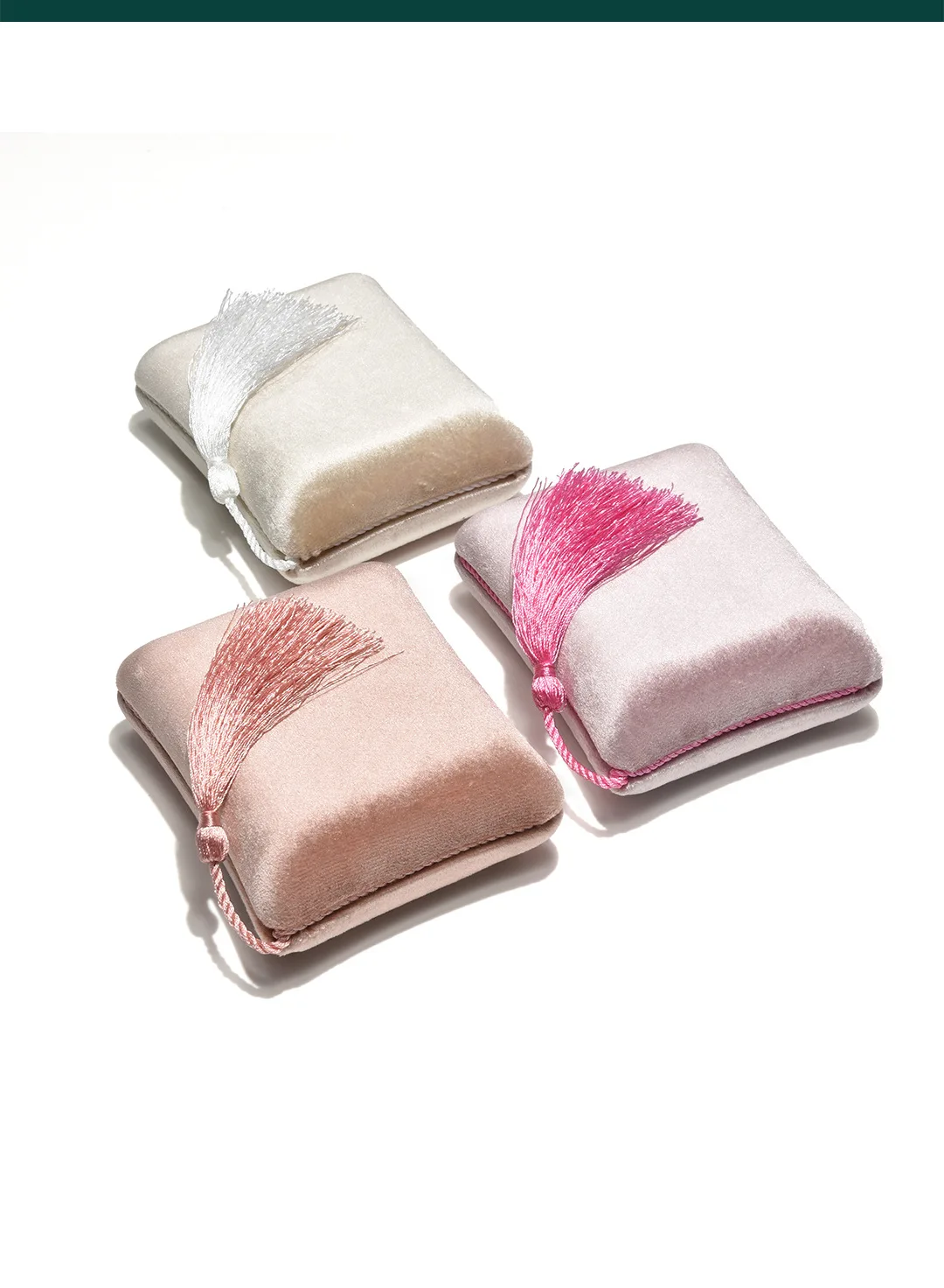 Velvet Tassel Jewelry Ring Earrings Portable Necklace Box Velvet Display Box Jewelry Storage Packaging