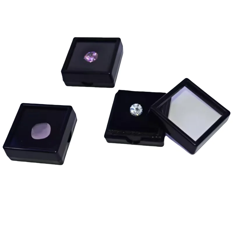 Plastic Square 3*3 Loose Diamond Box Diamond Jewelry Display Case Plastic White Black