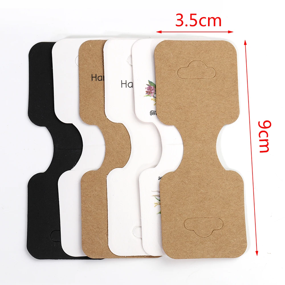 50 St 9x3.5cm Vikbara Kraftpapperskort Handmade Necklace Bracelet Jewelry Display Cards Packaging Cards Store Price Tagstik