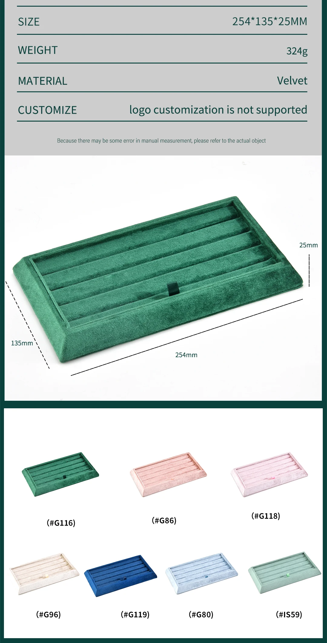 TAIMY Plush Velvet Ring Holder Trays Jewelry Anti-scratch Desktop Decoration men's Tray Jeweler Store Display Packaging Dropship