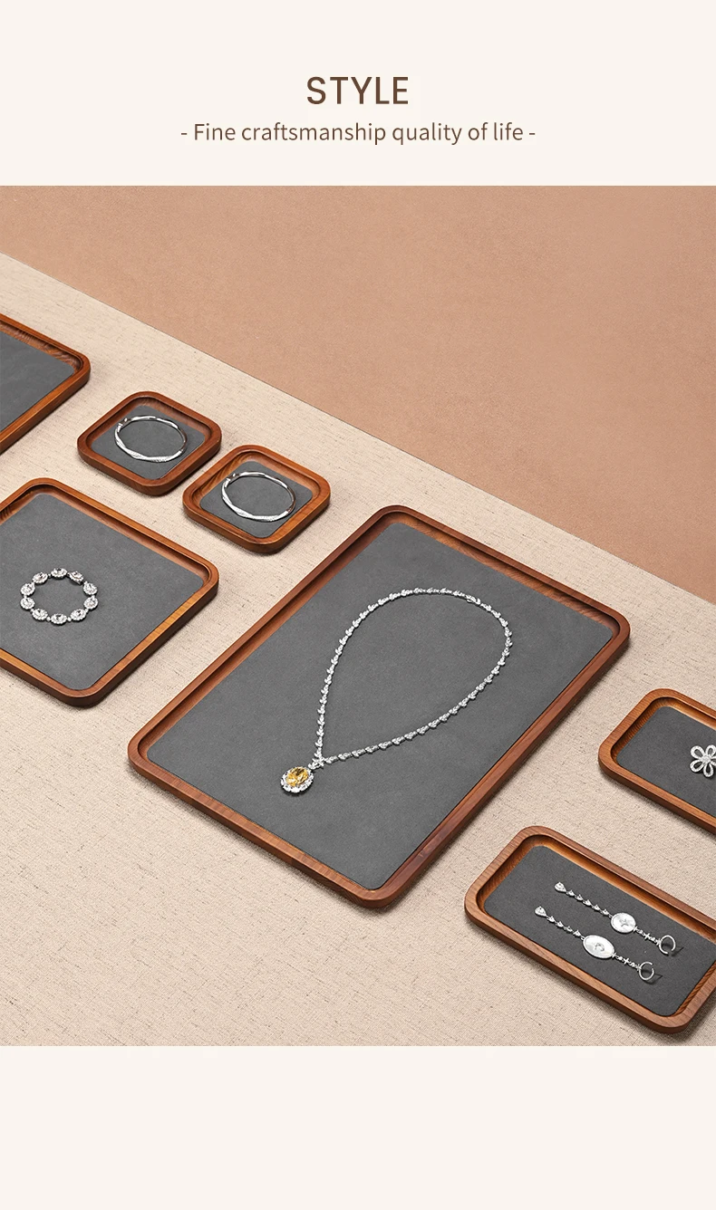 Oirlv Solid Wood Jewelry Tray for Necklace Bracelet Watch and Ring Storage Jewelry Display Case; Perfect for the Entryway Gift