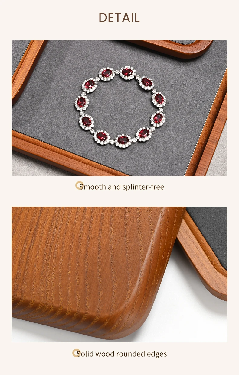 Oirlv Solid Wood Jewelry Tray for Necklace Bracelet Watch and Ring Storage Jewelry Display Case; Perfect for the Entryway Gift