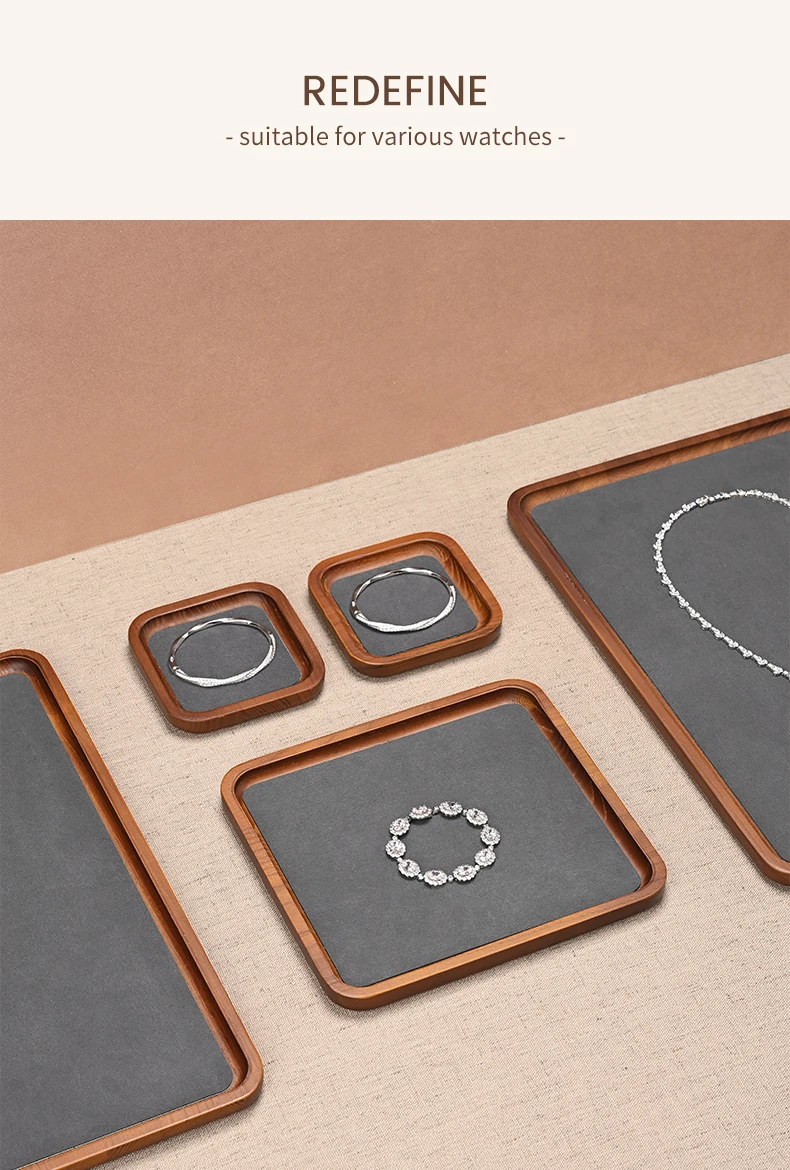 Oirlv Solid Wood Jewelry Tray for Necklace Bracelet Watch and Ring Storage Jewelry Display Case; Perfect for the Entryway Gift