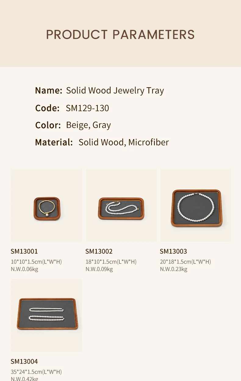 Oirlv Solid Wood Jewelry Tray for Necklace Bracelet Watch and Ring Storage Jewelry Display Case; Perfect for the Entryway Gift