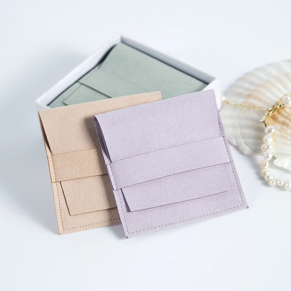 5pcs Microfiber Velvet Bag Jewelry Presents Pouches for Necklace Christmas Wedding Gift Package Envelope Bags Can Personalized