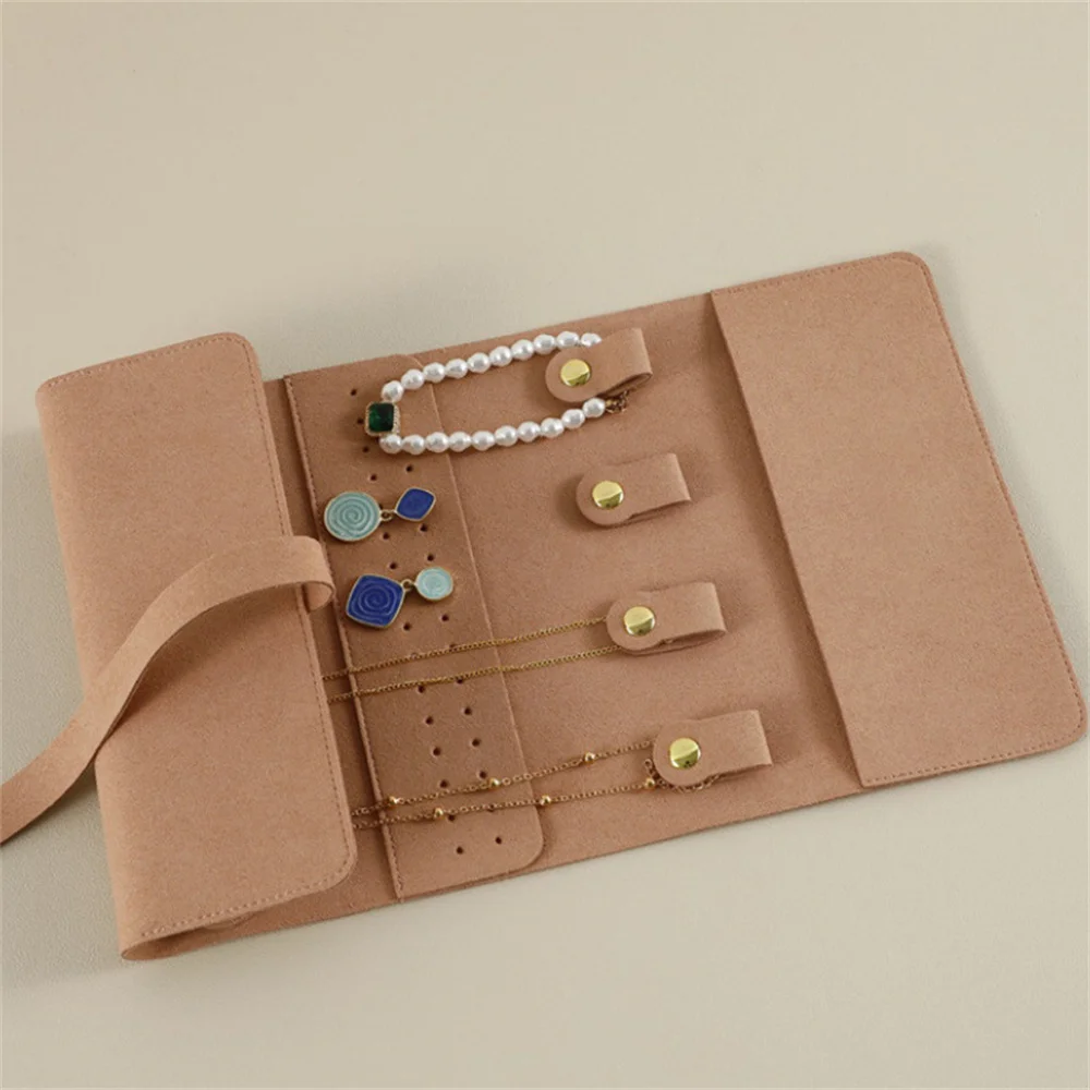 Mini Portable Travel Jewelry Storage Box Multifunctional Fashion Earrings Rings Earrings Necklaces Watches Rolled Up Storage Bag