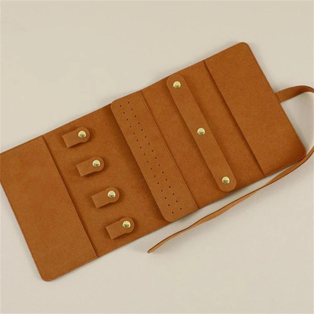 Mini Portable Travel Jewelry Storage Box Multifunctional Fashion Earrings Rings Earrings Necklaces Watches Rolled Up Storage Bag