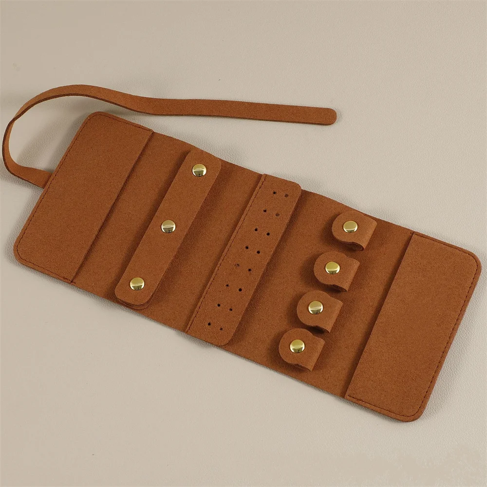 Mini Portable Travel Jewelry Storage Box Multifunctional Fashion Earrings Rings Earrings Necklaces Watches Rolled Up Storage Bag
