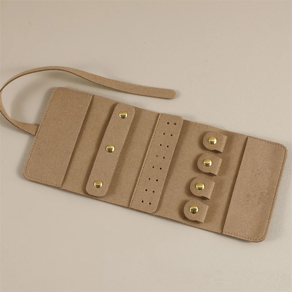 Mini Portable Travel Jewelry Storage Box Multifunctional Fashion Earrings Rings Earrings Necklaces Watches Rolled Up Storage Bag