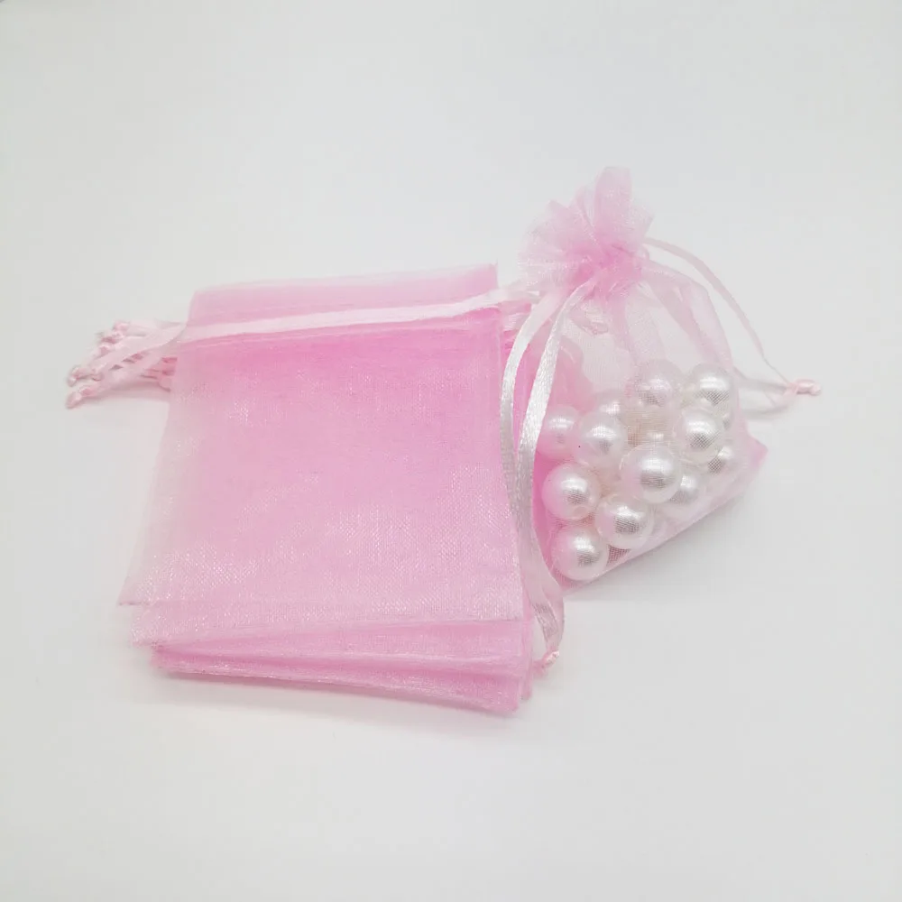 100pcs/lot 5x7/7x9/10x15cm Organza Jewelry Bags Pouch Organza Drawstring Bag Jewelry Packaging For Jewelry Pouches Jewellery Bag