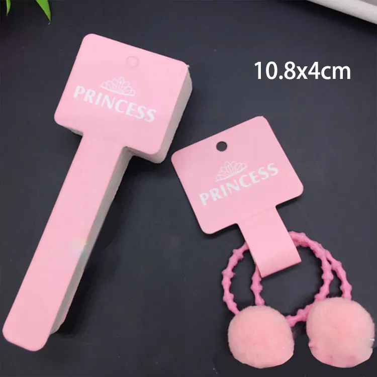 50pcs/lot Cute Jewelry Packing Cards Pink Kraft Paper Tag for Headband Necklace Bracelet Display Cardboard Holder Retail Lables