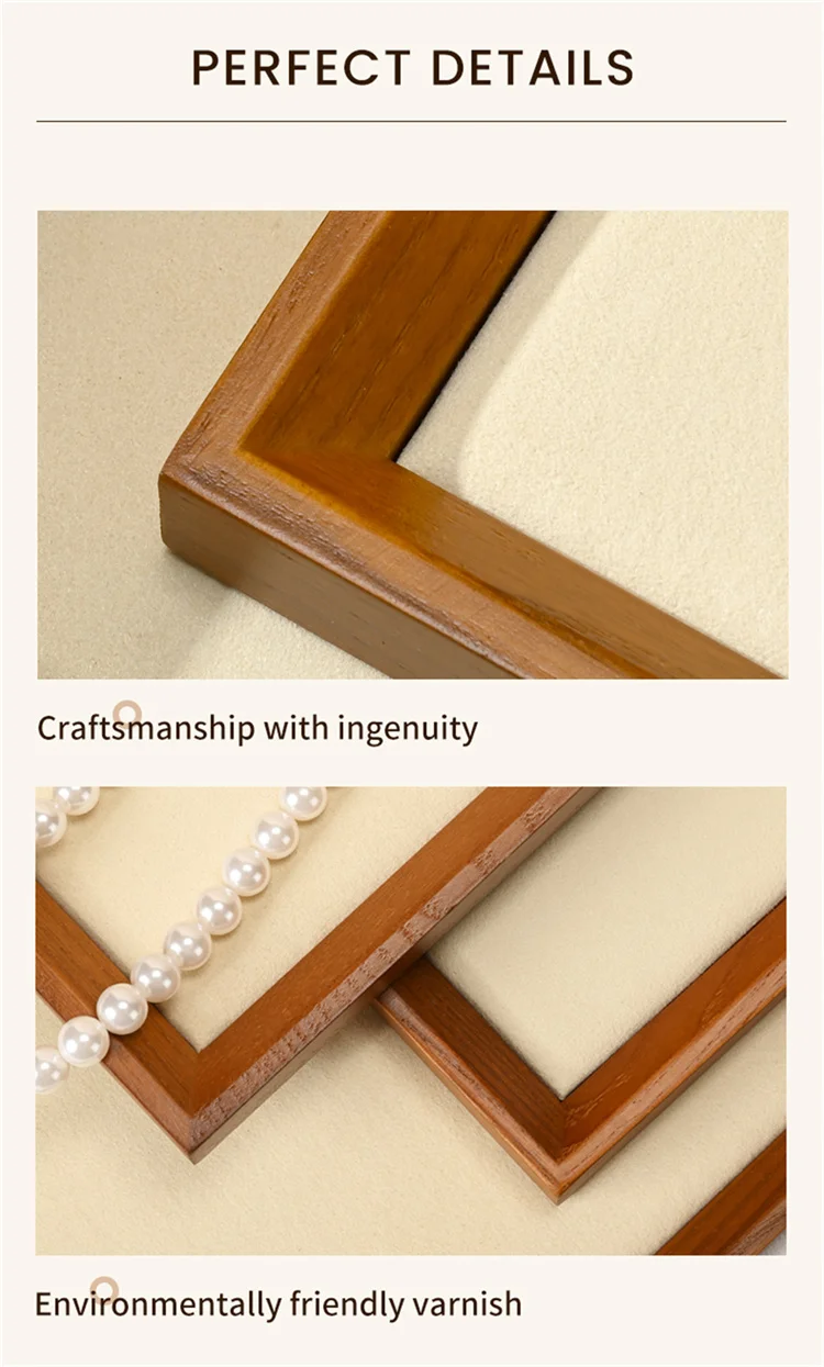 Oirlv Wooden Jewelry Organizer Tray Jewelry Display Props Jewelry Key Storage Bracelet Necklace Tray Earring Ring Display Plate