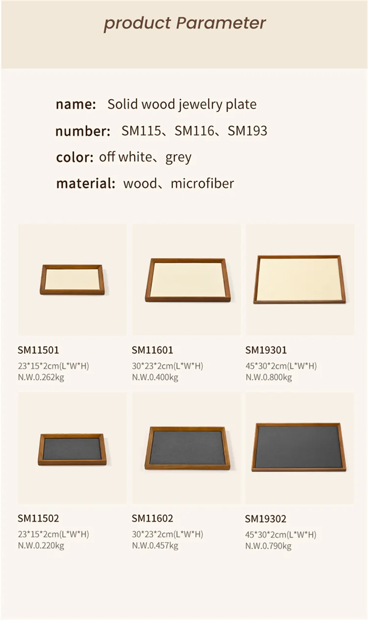 Oirlv Wooden Jewelry Organizer Tray Jewelry Display Props Jewelry Key Storage Bracelet Necklace Tray Earring Ring Display Plate