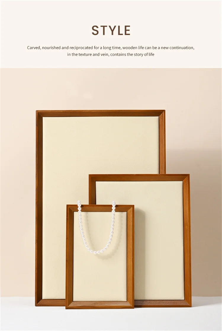 Oirlv Wooden Jewelry Organizer Tray Jewelry Display Props Jewelry Key Storage Bracelet Necklace Tray Earring Ring Display Plate