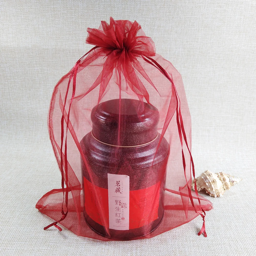 100pcs Organza Pouches 15x20 17x23 20x30cm 25x35 Drawable Organza Bags Jewelry Packaging Bags Wedding Gift Bag Party Favor Bag