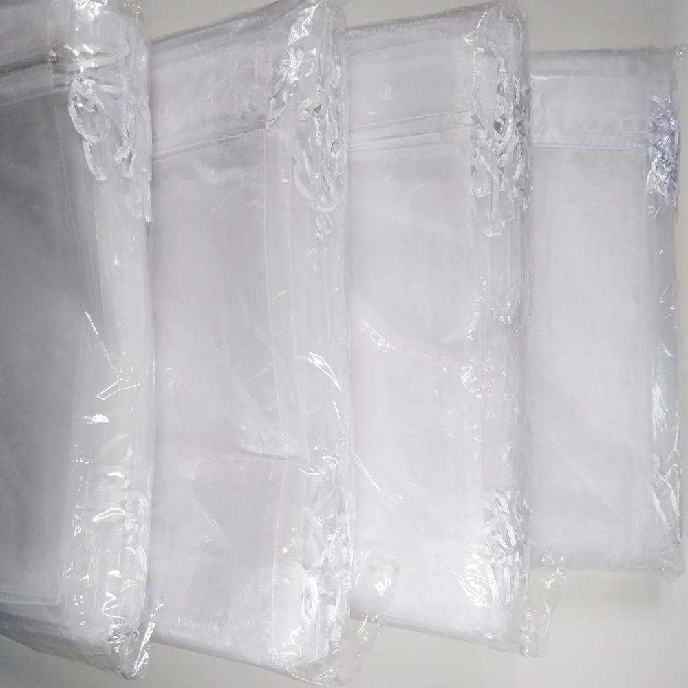 100pcs Organza Pouches 15x20 17x23 20x30cm 25x35 Drawable Organza Bags Jewelry Packaging Bags Wedding Gift Bag Party Favor Bag