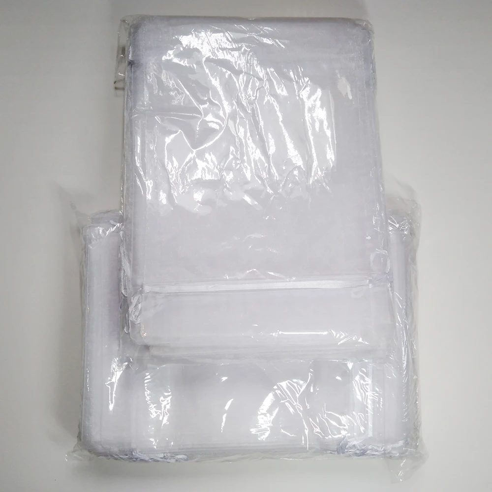 100pcs Organza Pouches 15x20 17x23 20x30cm 25x35 Drawable Organza Bags Jewelry Packaging Bags Wedding Gift Bag Party Favor Bag
