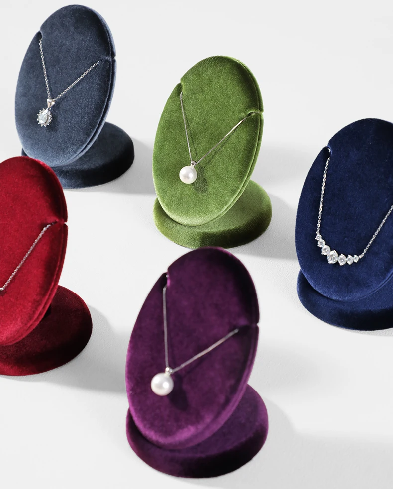 Yinbeini Velvet Necklace Display Stand Pendant Necklace Storage Holder Jewelry Shop Retail Countertop Organizer Rack TB029