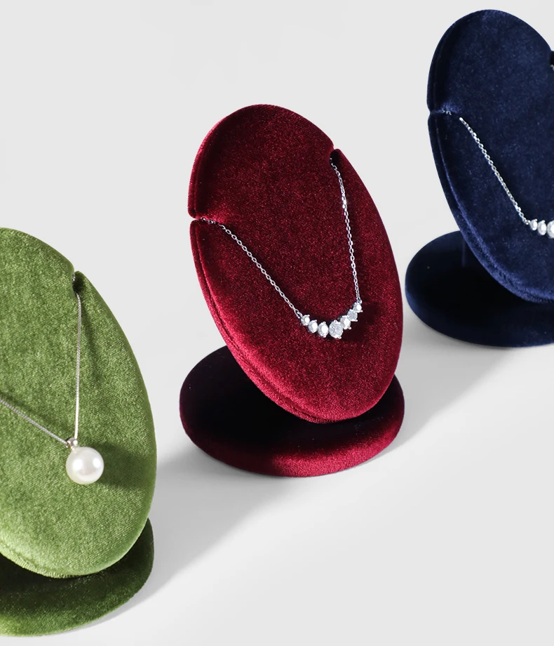 Yinbeini Velvet Necklace Display Stand Pendant Necklace Storage Holder Jewelry Shop Retail Countertop Organizer Rack TB029