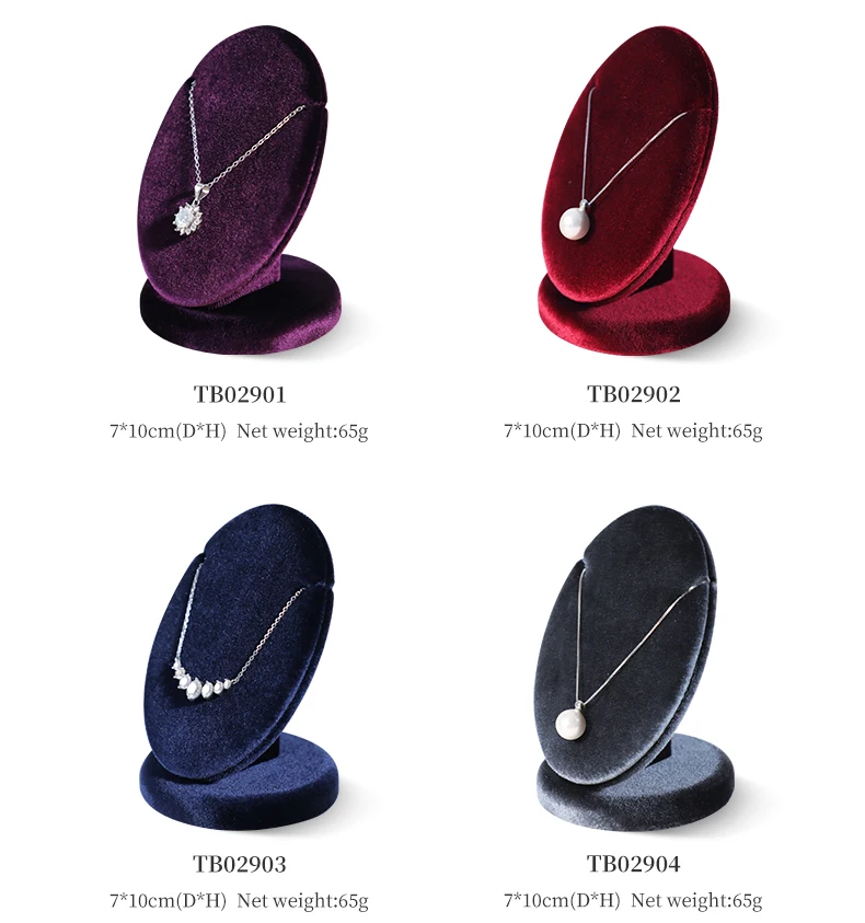 Yinbeini Velvet Necklace Display Stand Pendant Necklace Storage Holder Jewelry Shop Retail Countertop Organizer Rack TB029