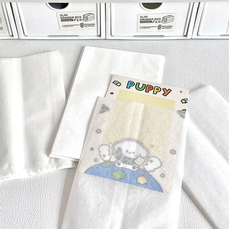 10pcs White Cotton Paper Bags 10.5*17cm Eco-Friendly Semi-Transparent Photo Jewelry Packaging Pouches with Wire Gift Wrapping