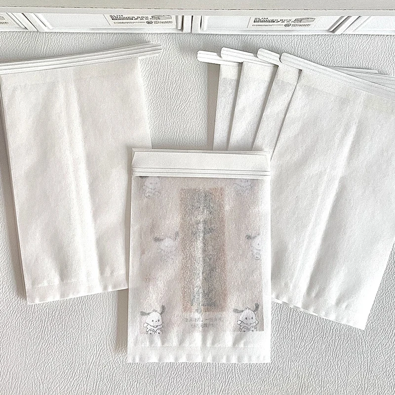 10pcs White Cotton Paper Bags 10.5*17cm Eco-Friendly Semi-Transparent Photo Jewelry Packaging Pouches with Wire Gift Wrapping