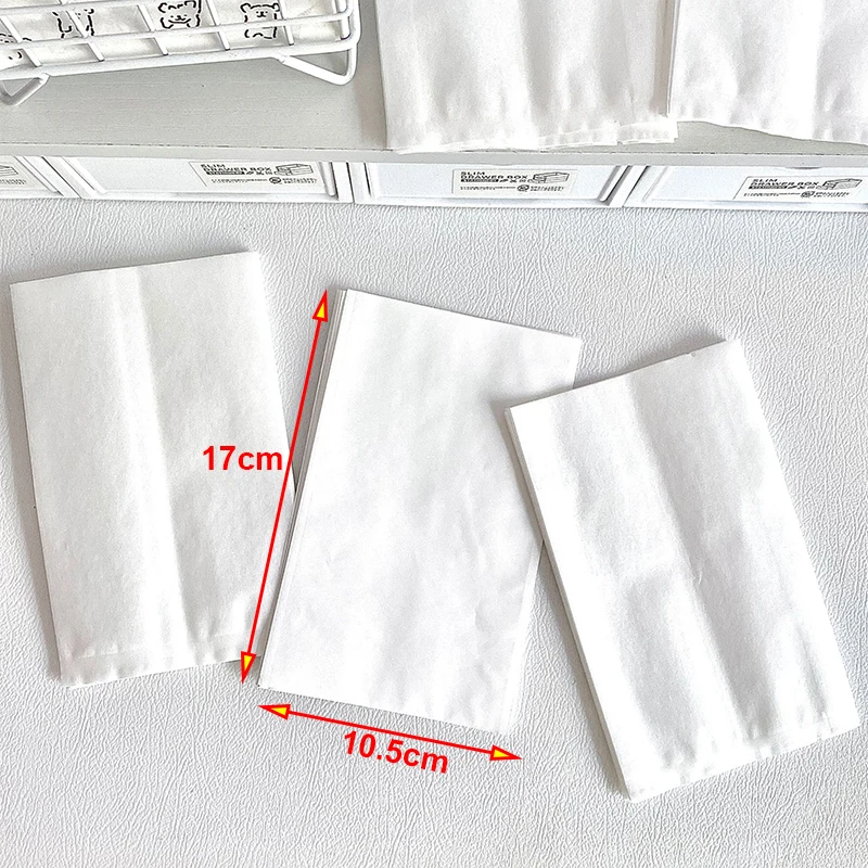 10pcs White Cotton Paper Bags 10.5*17cm Eco-Friendly Semi-Transparent Photo Jewelry Packaging Pouches with Wire Gift Wrapping