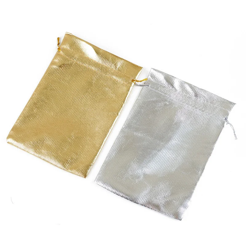 13x18 15x20 17x23 20x30cm Drawstring Gift Bags Metallic Foil Organza Pouches Christmas Wedding Party Favour Gifts Candy Bags