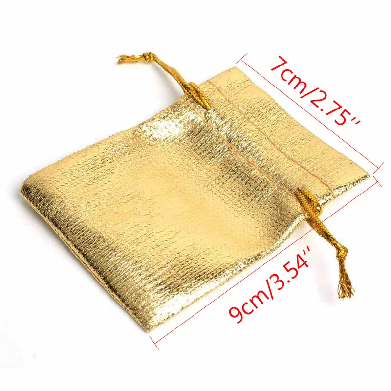 13x18 15x20 17x23 20x30cm Drawstring Gift Bags Metallic Foil Organza Pouches Christmas Wedding Party Favour Gifts Candy Bags
