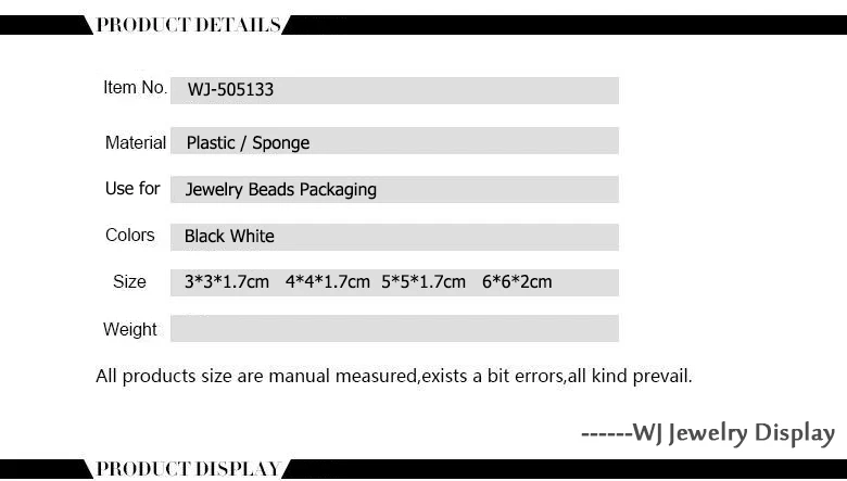 Wholesale Gemstones Collection Box Loose Diamond Jewelry Display Case Holder Gem Show Storage Container Box Plastic White Black