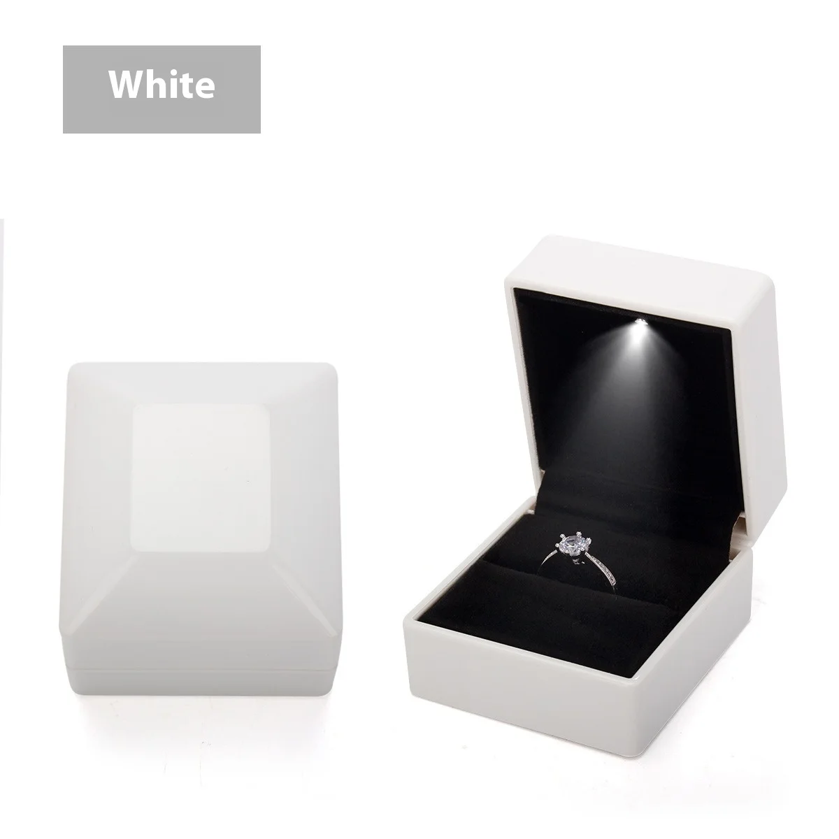 Luxury LED Jewelry Box Bracelet/Necklace Case Free Custom Logo Lighted Ring Gift Packaging with Hidden Light,Multi-Use Organizer