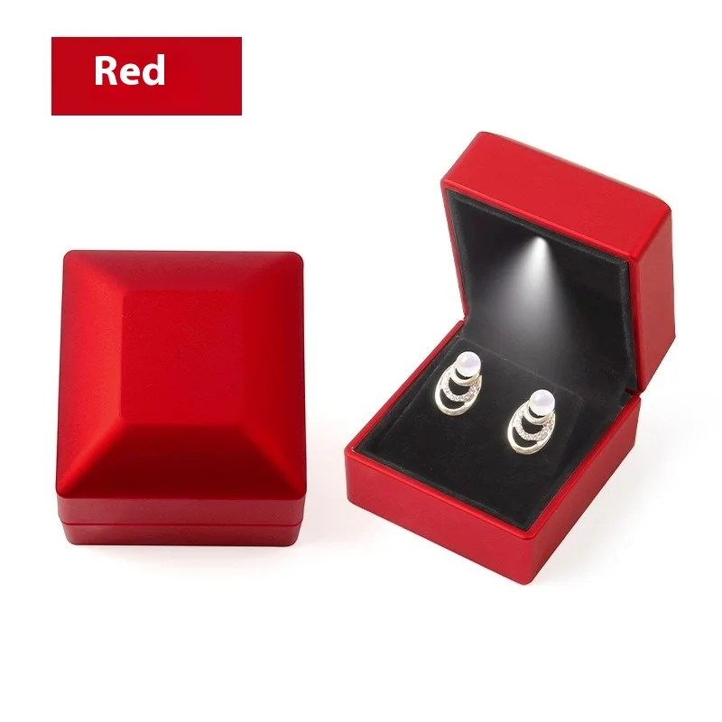 Luxury LED Jewelry Box Bracelet/Necklace Case Free Custom Logo Lighted Ring Gift Packaging with Hidden Light,Multi-Use Organizer