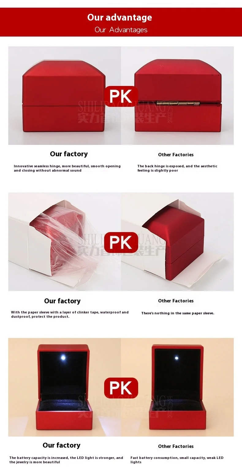Luxury LED Jewelry Box Bracelet/Necklace Case Free Custom Logo Lighted Ring Gift Packaging with Hidden Light,Multi-Use Organizer