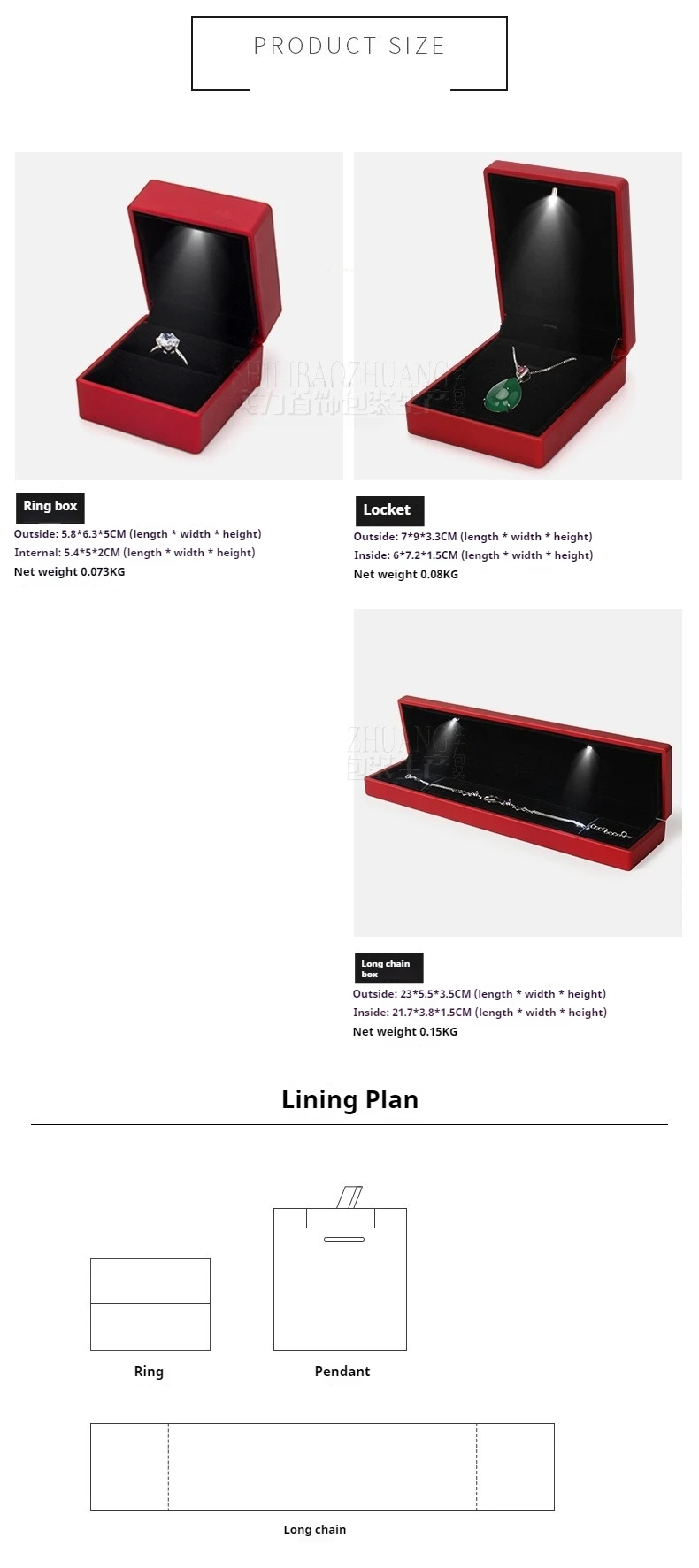 Luxury LED Jewelry Box Bracelet/Necklace Case Free Custom Logo Lighted Ring Gift Packaging with Hidden Light,Multi-Use Organizer