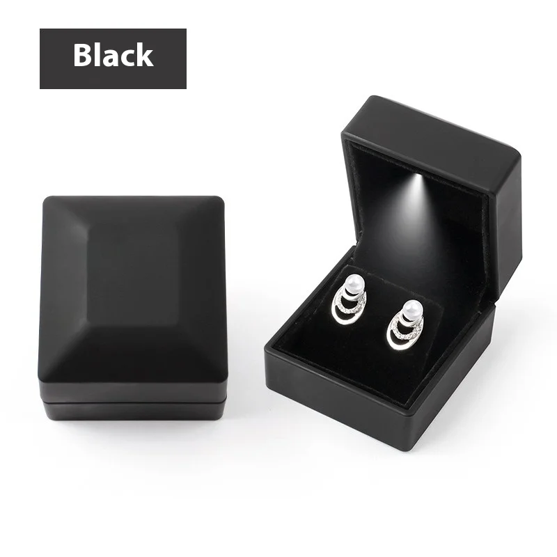 Luxury LED Jewelry Box Bracelet/Necklace Case Free Custom Logo Lighted Ring Gift Packaging with Hidden Light,Multi-Use Organizer