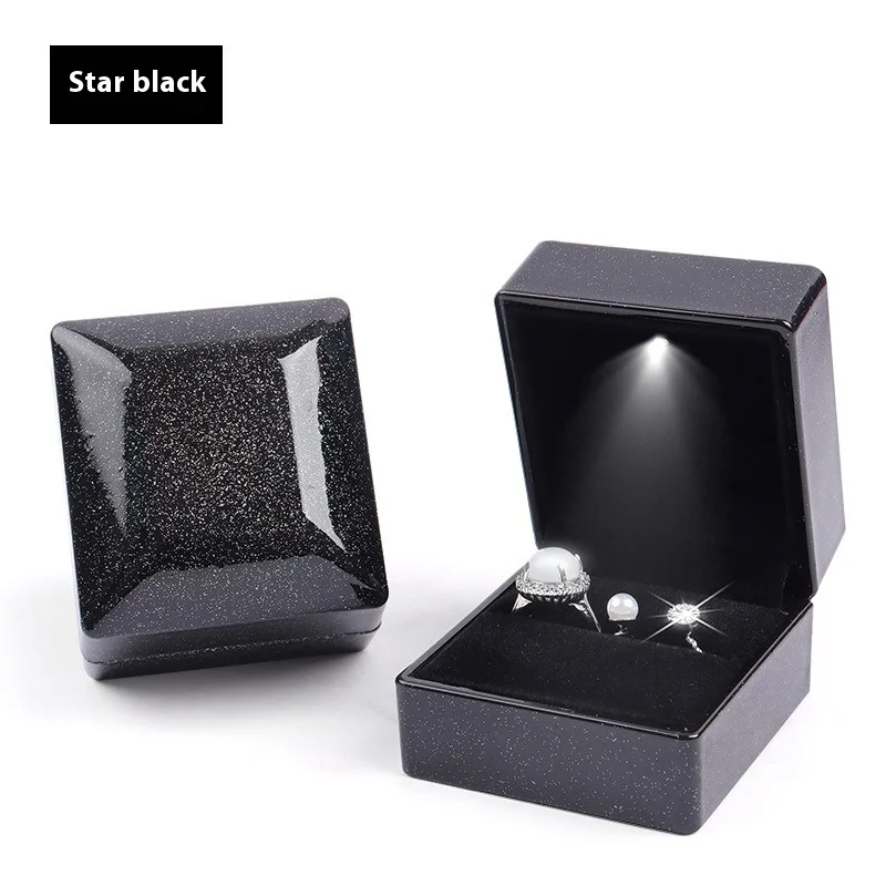Luxury LED Jewelry Box Bracelet/Necklace Case Free Custom Logo Lighted Ring Gift Packaging with Hidden Light,Multi-Use Organizer